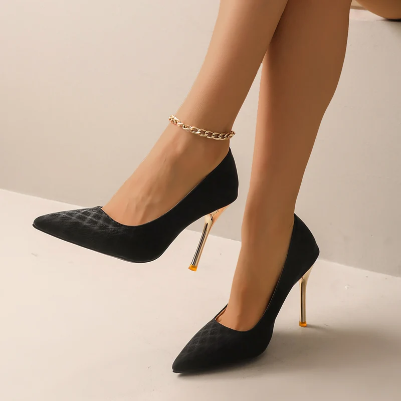 Scarpe con tacco alto classiche a punta da 10 cm