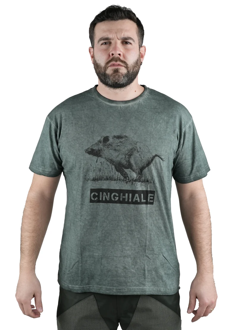 T-Shirt Vient Cingiale Mezza Manica 1761 Verde