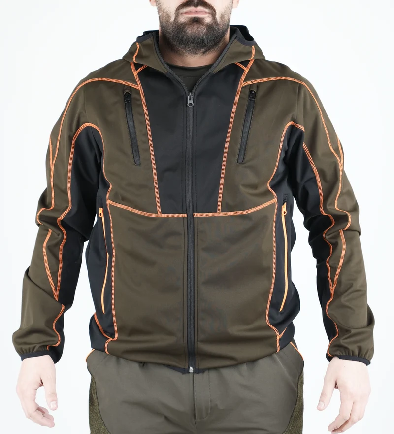 Giacca Masseria Microshell Zip Lunga New 63 Verde