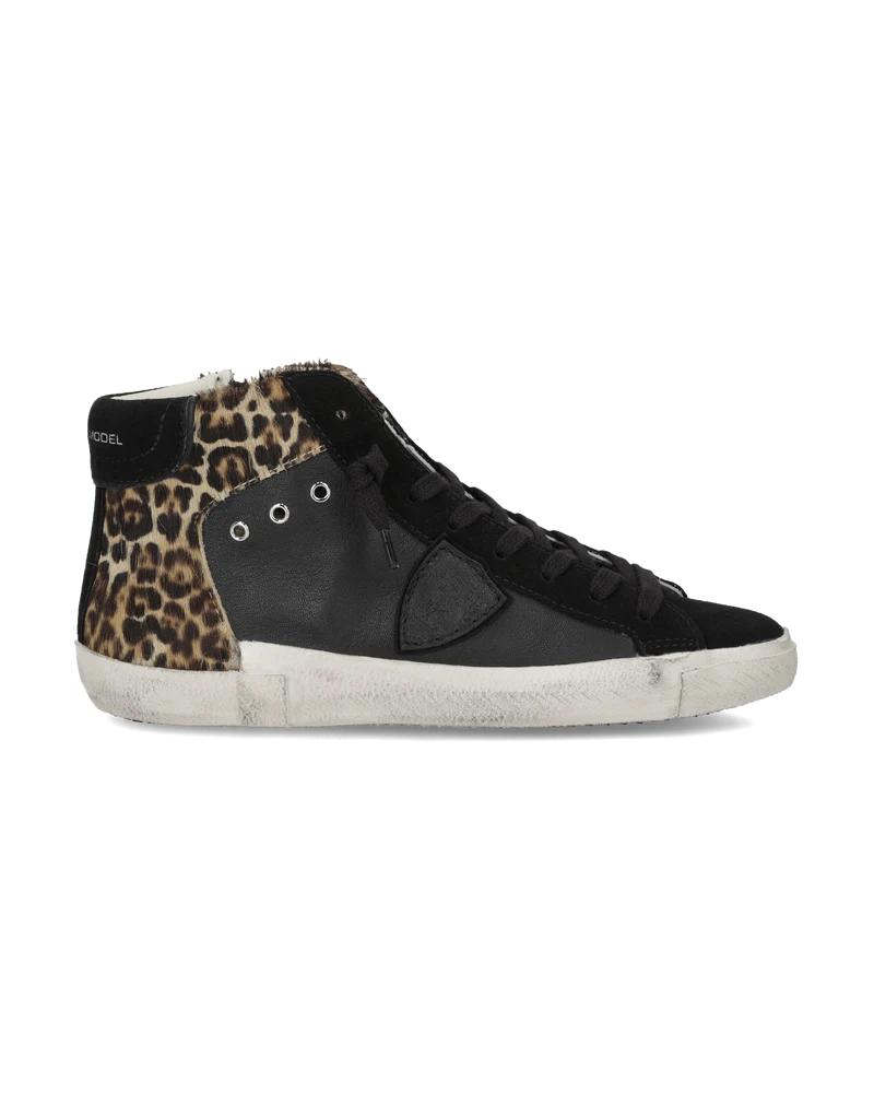 Sneakers Prsx Tennis Women, Black and Animal-print
