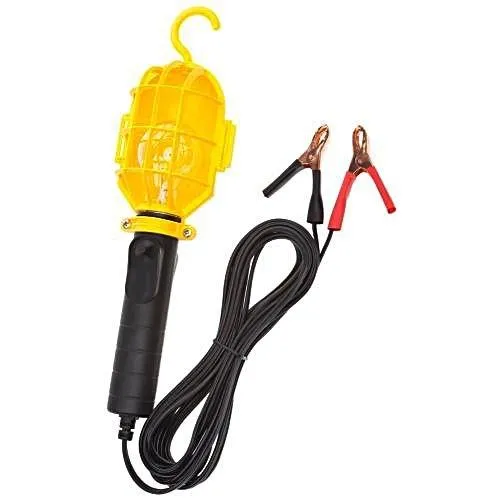 Lampada da lavoro collegata alla batteria dell'auto