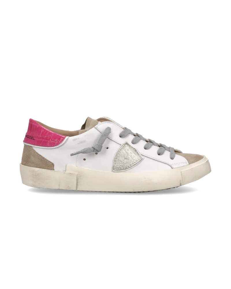 Sneakers Prsx Women, White Fuchsia Dove Grey