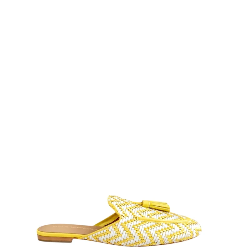 Sabot donna "AltraOfficina" AO0405X Collezione Primavera/Estate - Giallo e Bianco