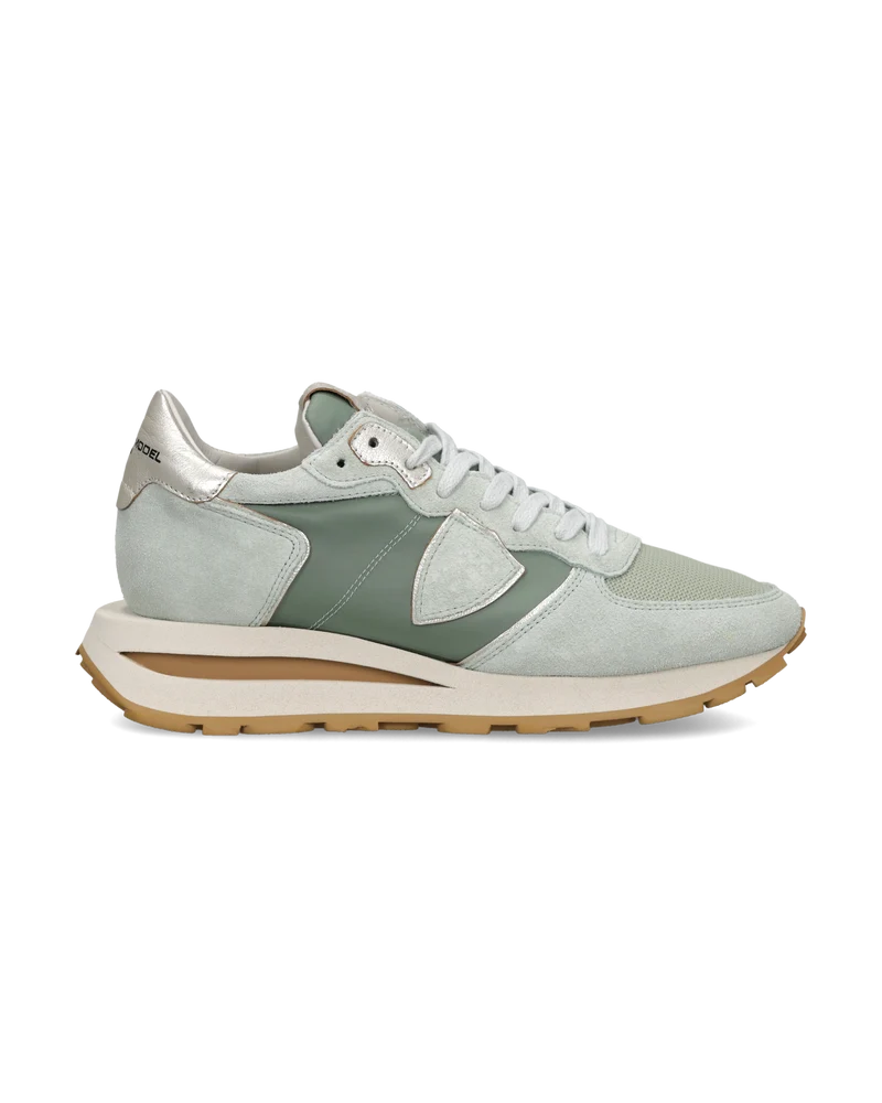 Sneakers Tropez Haute Women with metallic details, Aquamarine