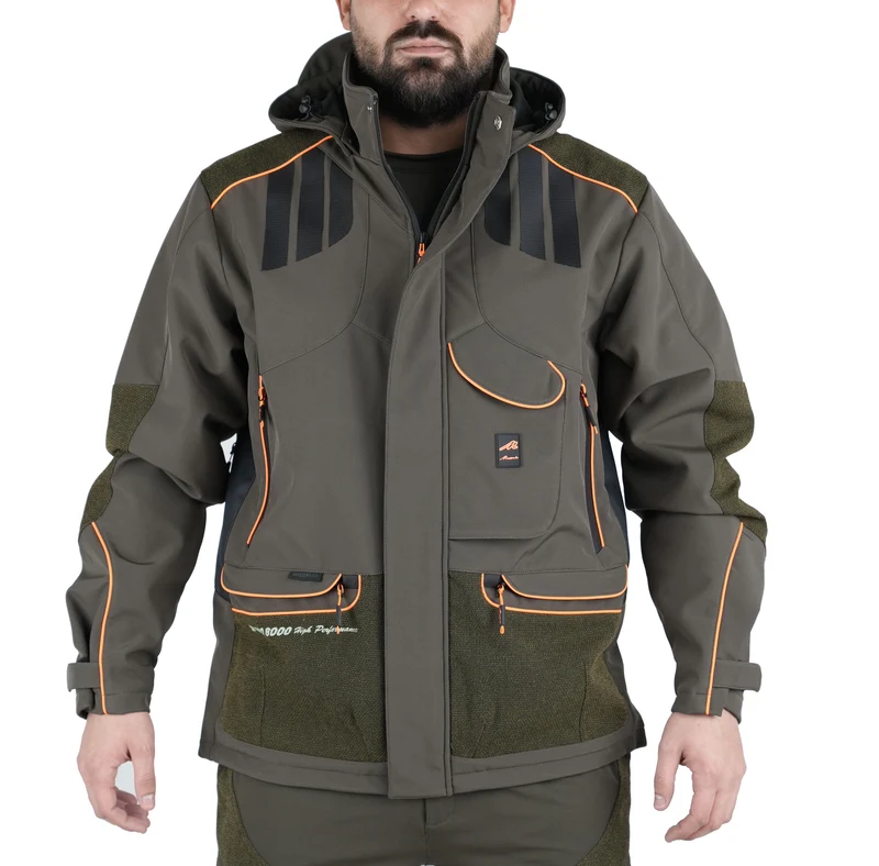 Giacca Masseria Softshell 92 Verde/Arancio Fluo
