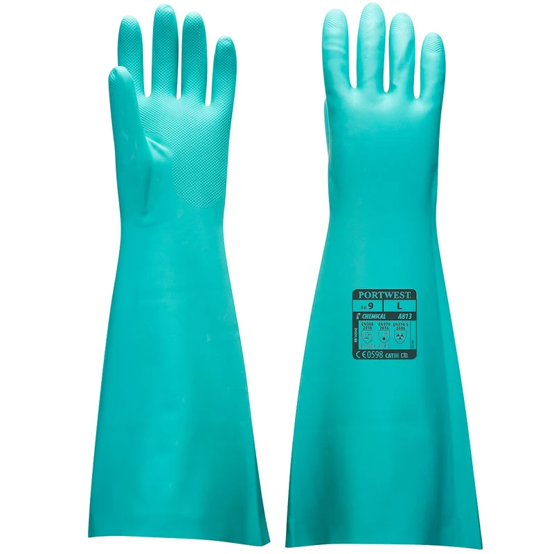 Guanti protezione in nitrile lunghezza extra (Pk12)