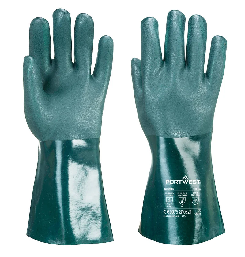 Guanto PVC a doppia armatura 35cm (Pk12)