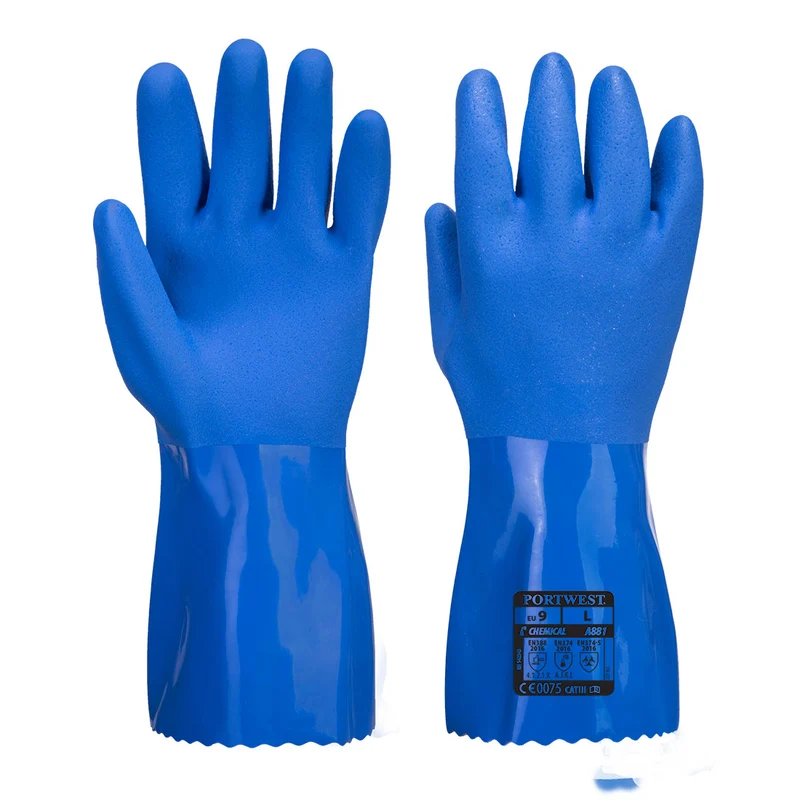 Guanto di protezione in PVC ultra-marine (Pk12)