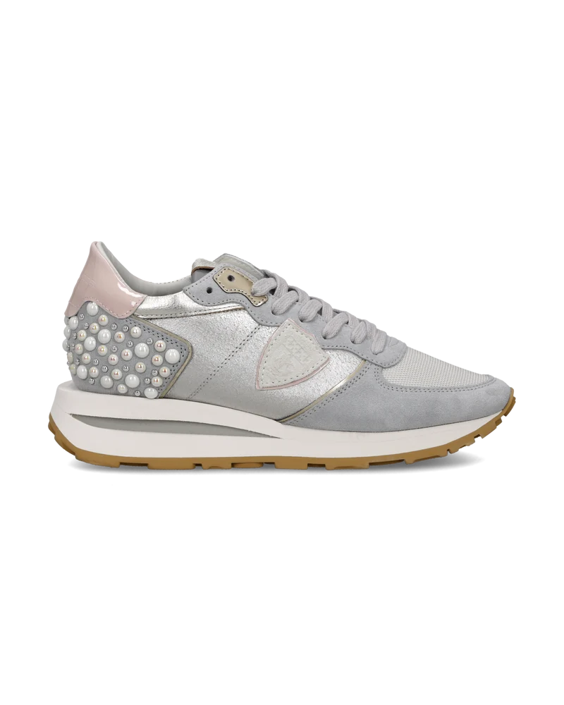 Sneakers Tropez Haute Running Women, Pink Silver with Pearls