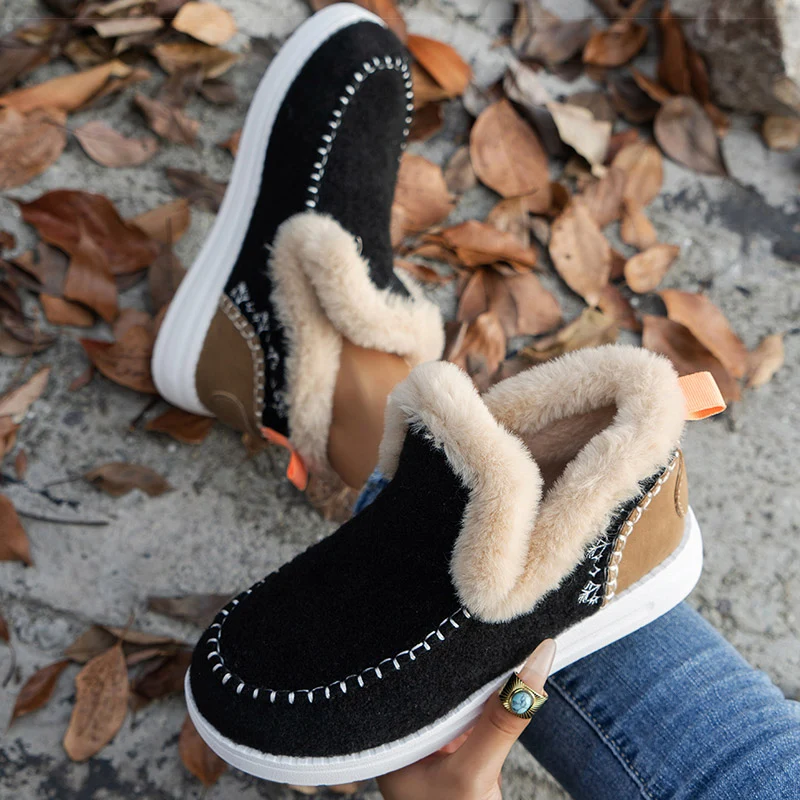 Scarpe invernali per donna con stivali da neve in pelliccia