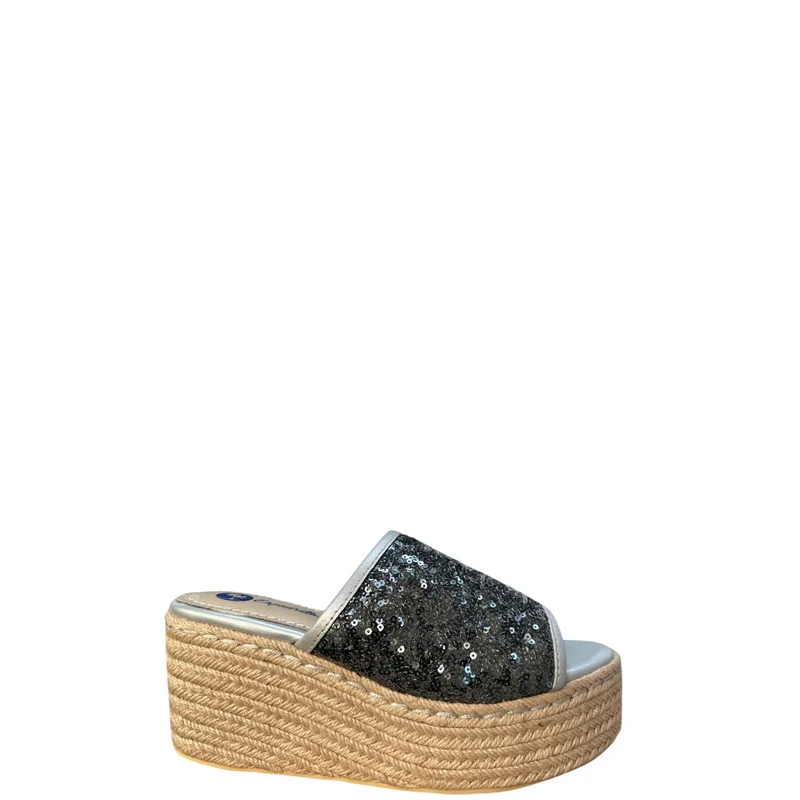 Ciabatte donna "Espadrillas" VALENCIA w140 Collezione Primavera/Estate 2026 - Piombo e Argento