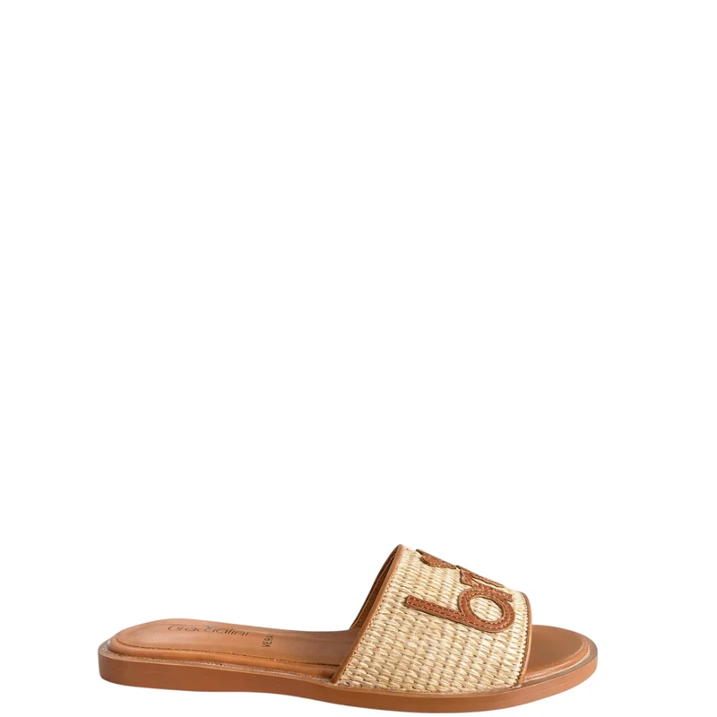 Ciabatte donna "Braccialini" BA92 Collezione Primavera/Estate 2026 - Cuoio e Beige