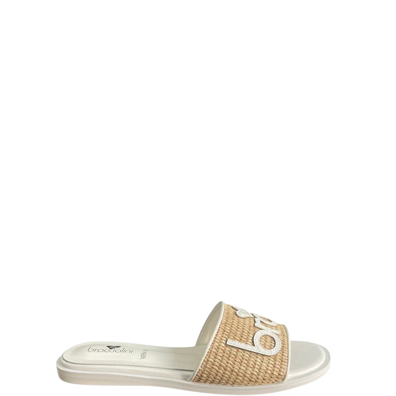 Ciabatte donna "Braccialini" BA92 Collezione Primavera/Estate 2026 - Bianco e Beige