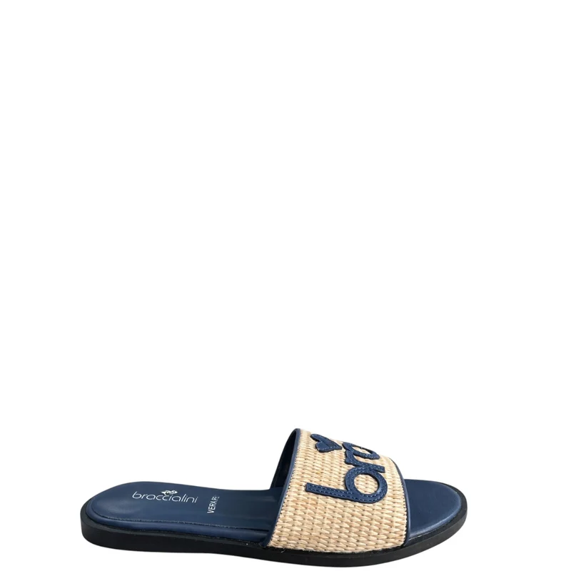 Ciabatte donna "Braccialini" BA92 Collezione Primavera/Estate 2026 - Blue Navy e Beige