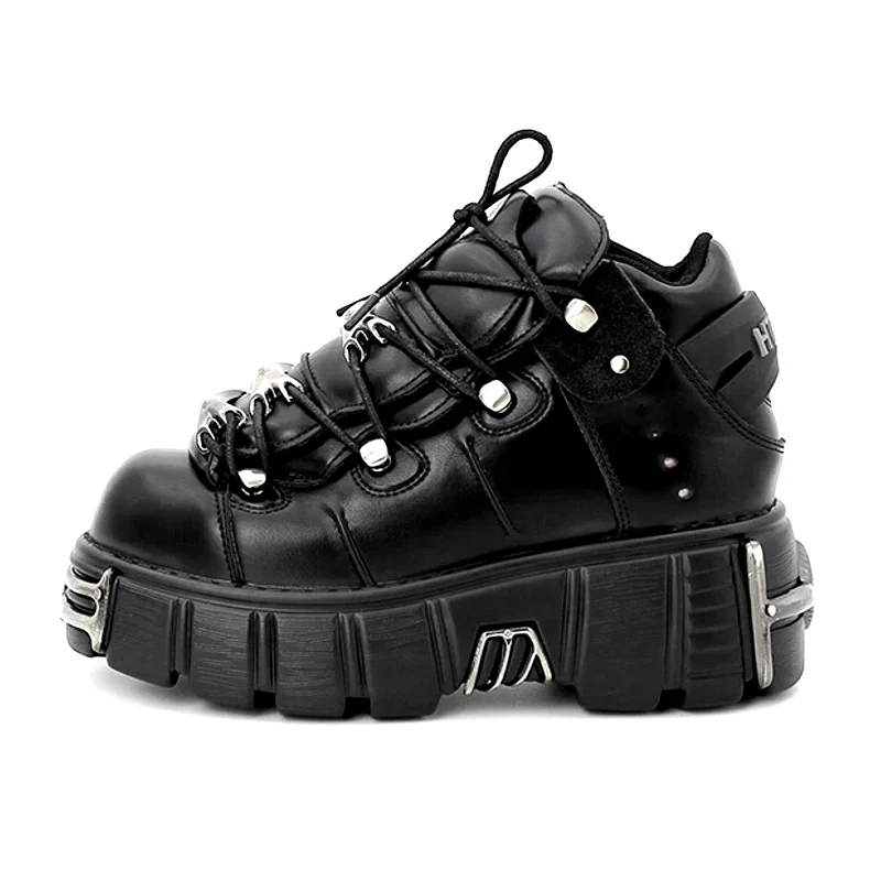 Stivali da donna con decorazioni in metallo, stile punk, sneakers