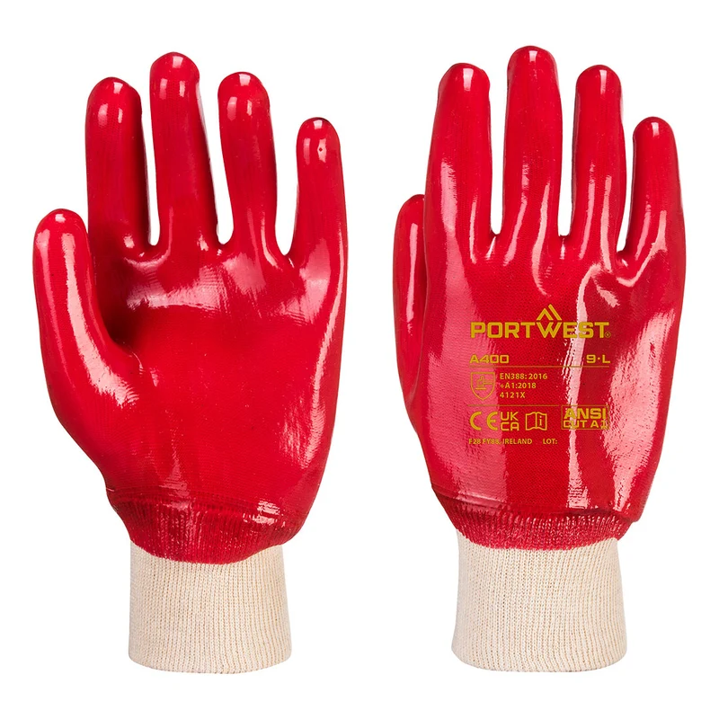 Guanti in PVC con polsino a maglia elasticizzata (Pk12)