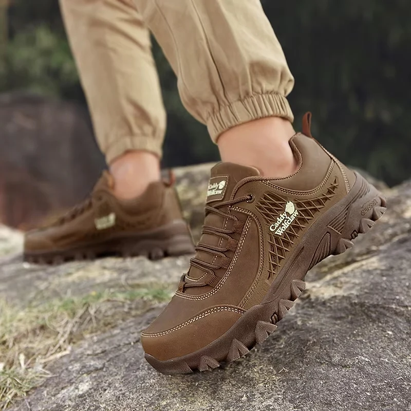 Scarpe casual antiscivolo da trekking in pelle per uomo