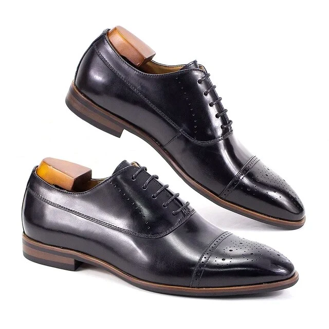 Scarpe brogue classiche oxford con punta alare fatte a mano