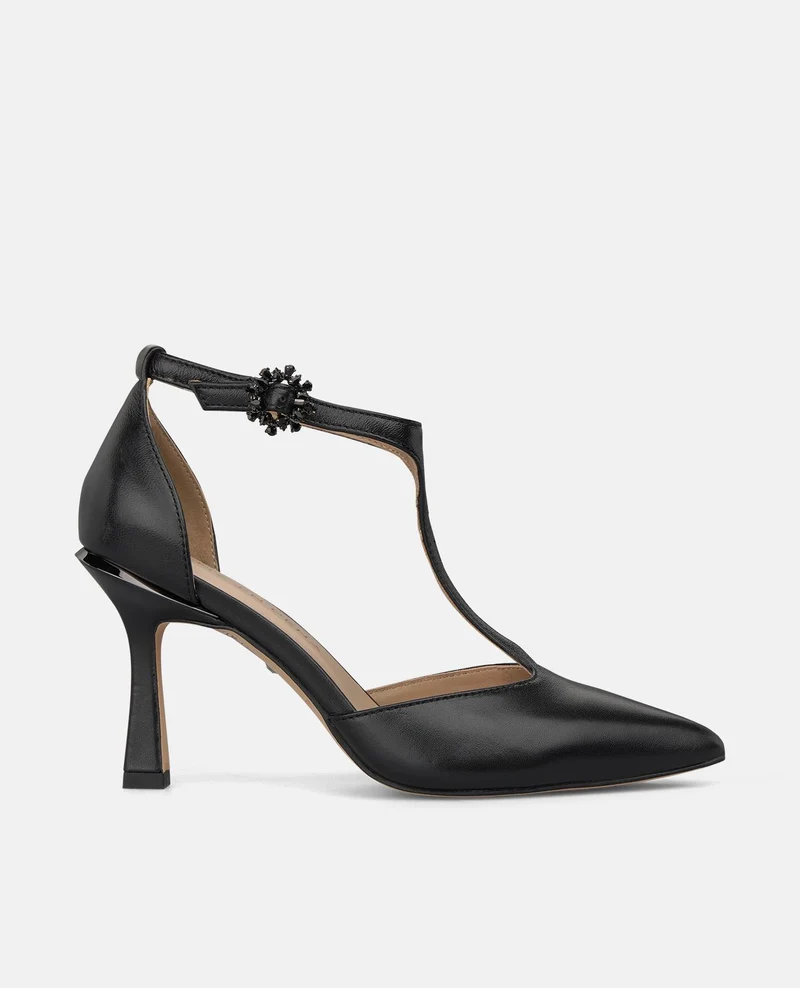 ZAPATO TACÓN PIEL CON HEBILLA