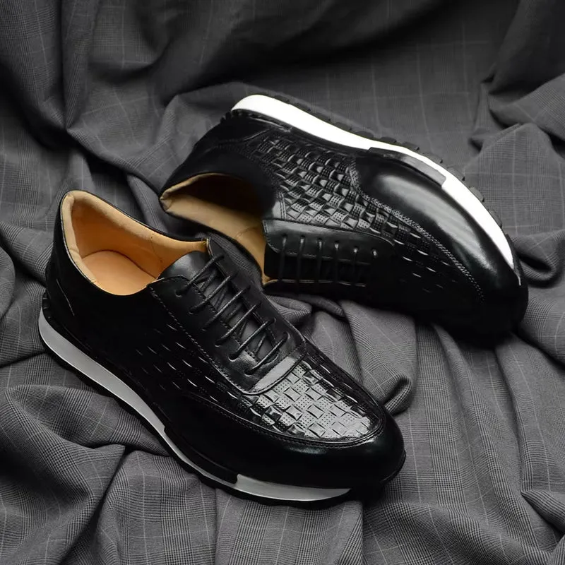Scarpe da ginnastica sportive da uomo in pelle, scarpe casual da lavoro