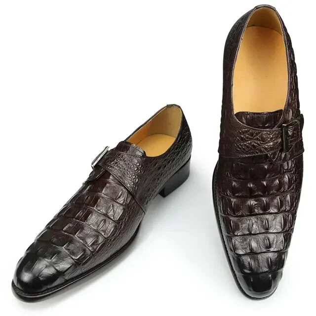 Scarpe classiche in vera pelle Scarpe brogue con motivo coccodrillo