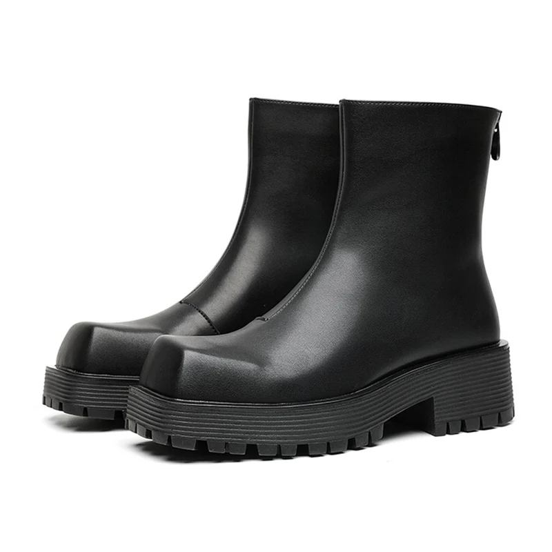 Scarpe alte di lusso con plateau con suola spessa per stivali da uomo