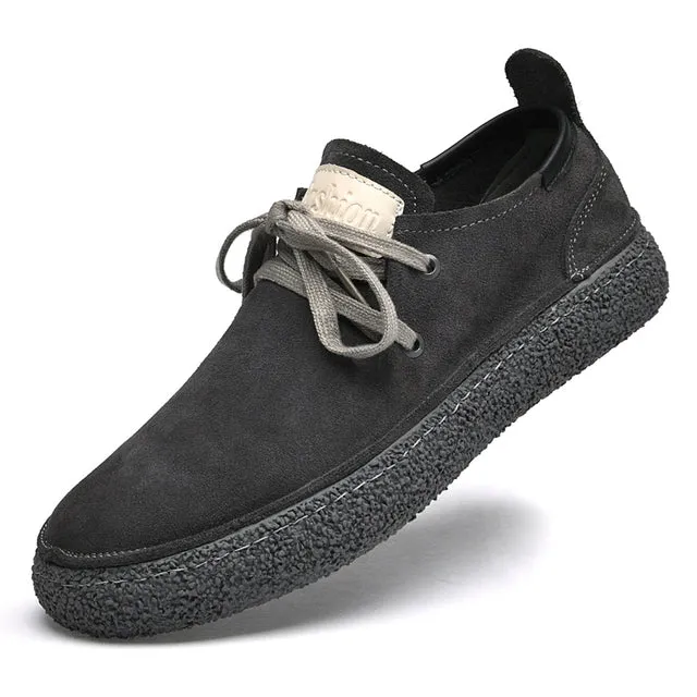 Scarpe casual dalla vestibilità ampia in pelle nabuk