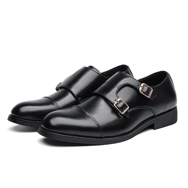 Scarpe brogue da uomo con doppia fibbia