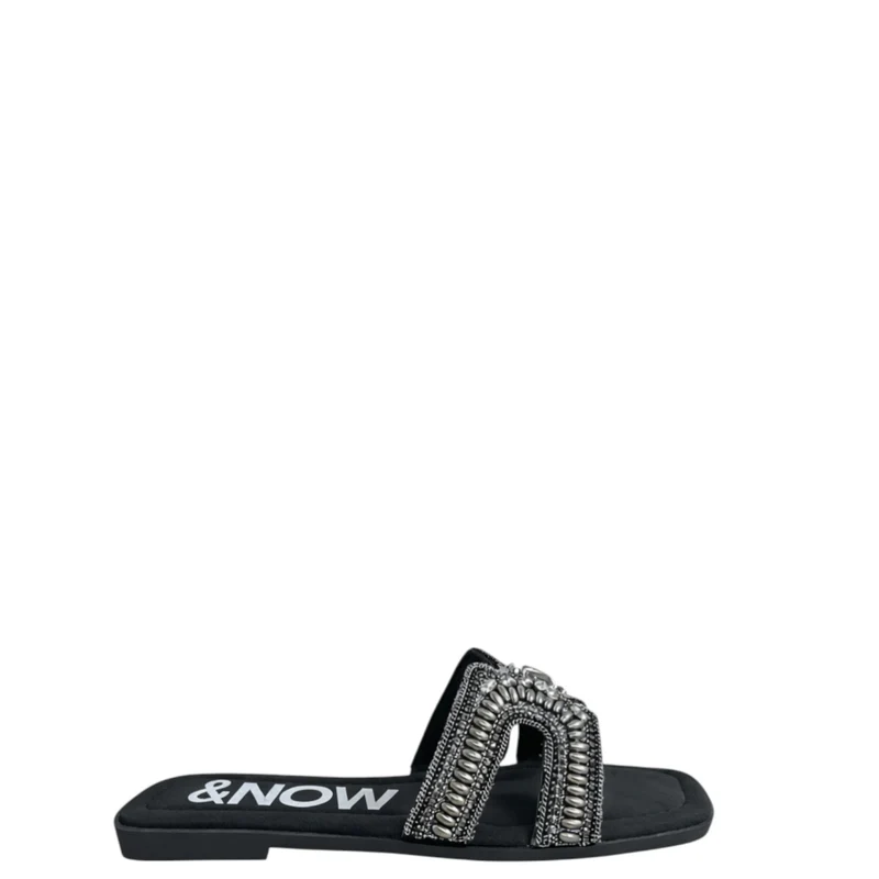 Ciabatte donna "Menbur" 25323 Collezione Primavera/Estate 2026 - Nero e Argento