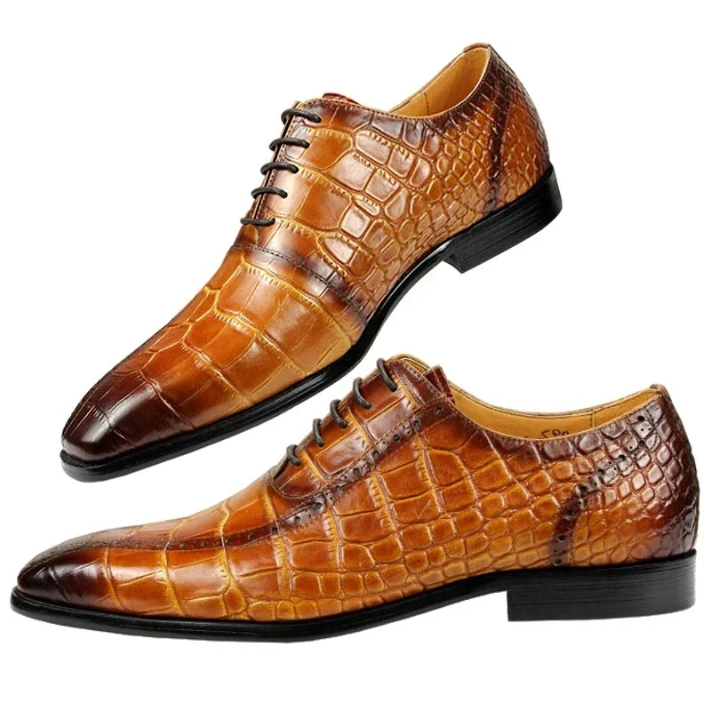 Scarpe vintage da uomo Scarpe Oxford Giallo Marrone