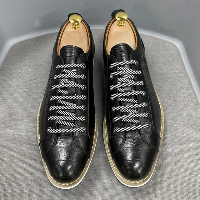 Scarpe sportive da uomo casual classiche Scarpe piatte in vera pelle