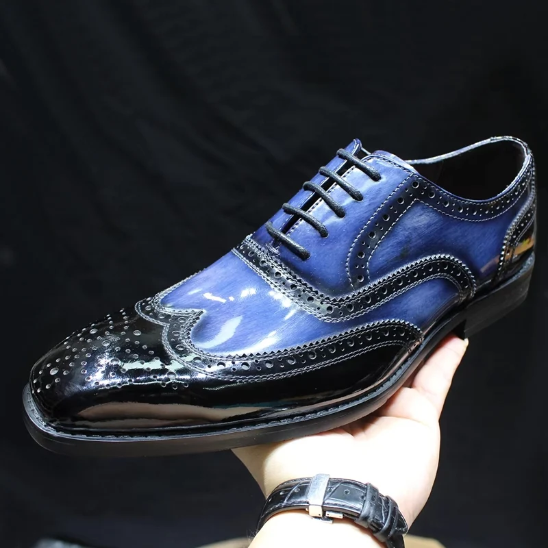 Scarpe eleganti blu royal da uomo