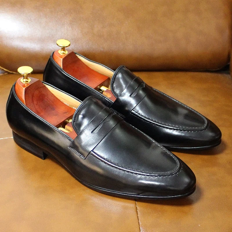 Scarpe eleganti da uomo in pelle con mocassini Penny