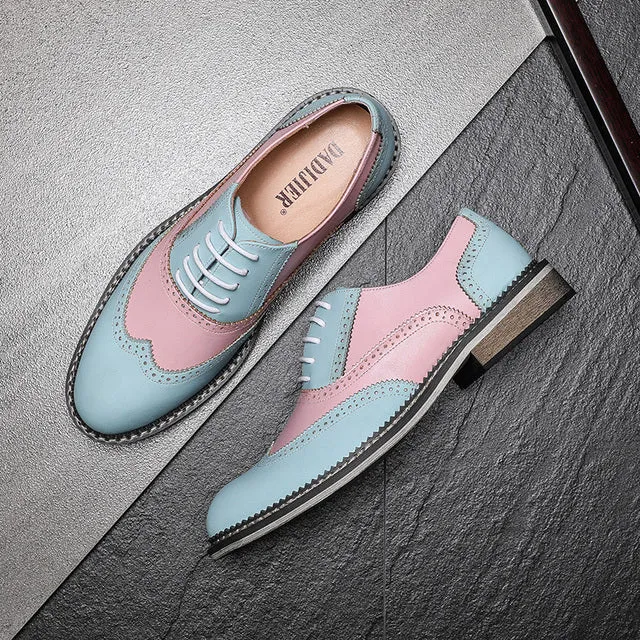 Scarpe alla moda in vera pelle Oxford di colore rosa