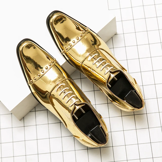 Scarpe Oxford da uomo d'affari di lusso dorate