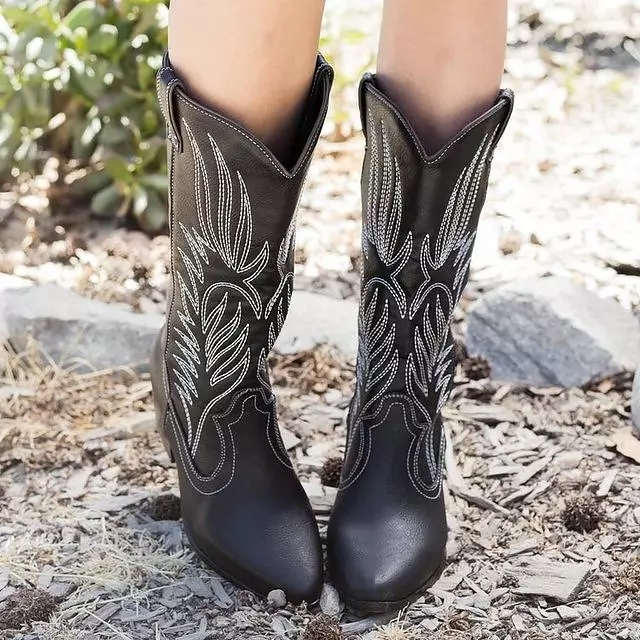Stivali da donna alti al ginocchio da cowboy