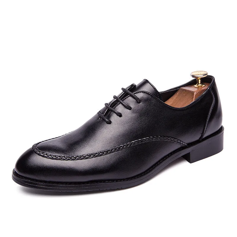 Scarpe eleganti da uomo casual da lavoro delicate con lacci antiscivolo cucite strette