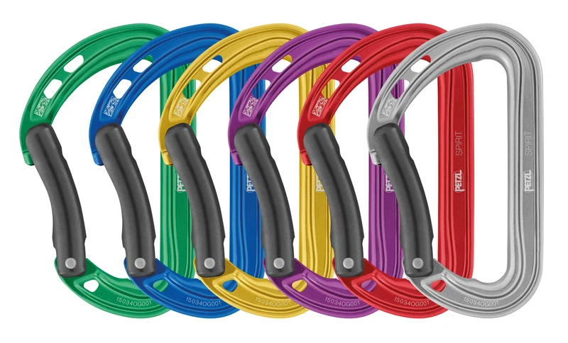PETZL Confezione da 6 moschettoni SPIRIT - Confezione da 6 moschettoni SPIRIT leva curva