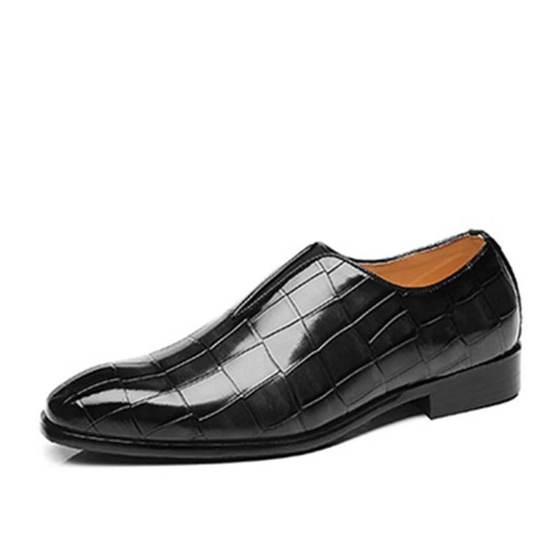 Suola morbida in pelle a punta con motivo a coccodrillo slip on casual dress uomo dress shoes