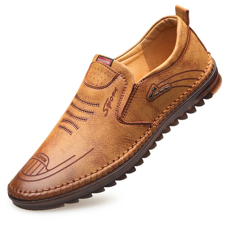 Scarpe eleganti da uomo in microfibra in pelle antiscivolo con suola morbida e casual