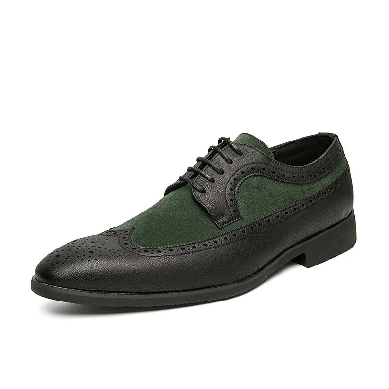 Scarpe eleganti da uomo con vestito a punta retrò con lacci
