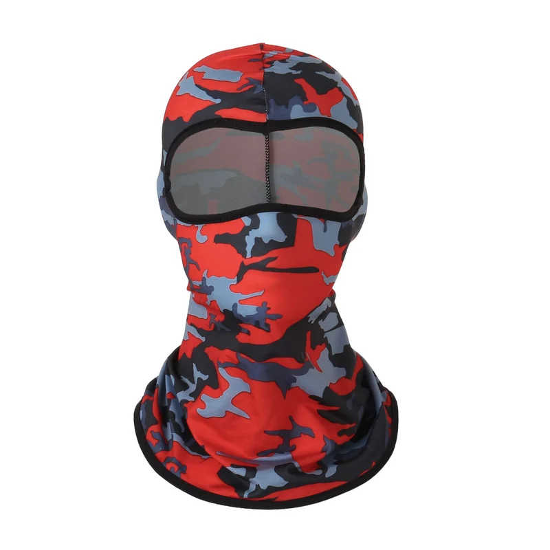 Copricapo mimetico con maschera da equitazione