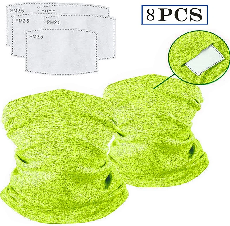 Bandana Neck Gaiter Safety Carbon Filters Copertura per il viso per uomo donna all'aperto
