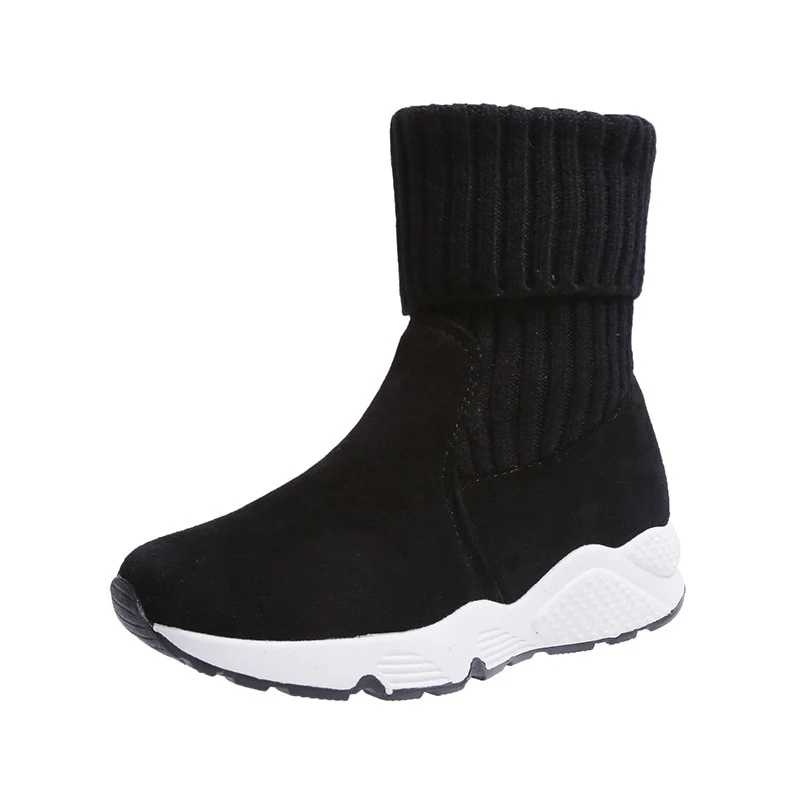 Calze invernali da donna Stivaletti Stivaletti Scarpe da donna Piattaforma in peluche da donna Stivali da donna con due indumenti