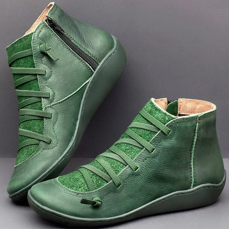 Muck Boots Donna Winter Cross Strappy Vintage Punk Boots Flat
