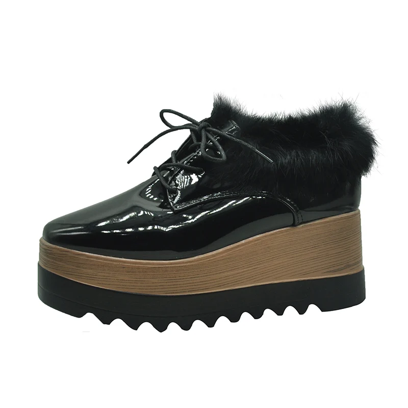 Stivaletti con zeppa Tacchi alti Stivaletti da donna Calzature con punta tonda Piattaforma calda Scarpe con zeppa da donna